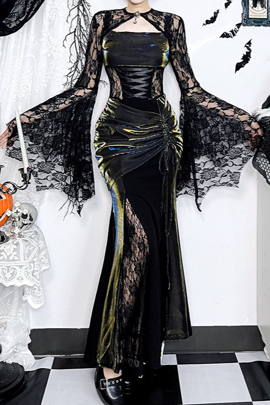 Asymmetrical Lace Gothic Dress