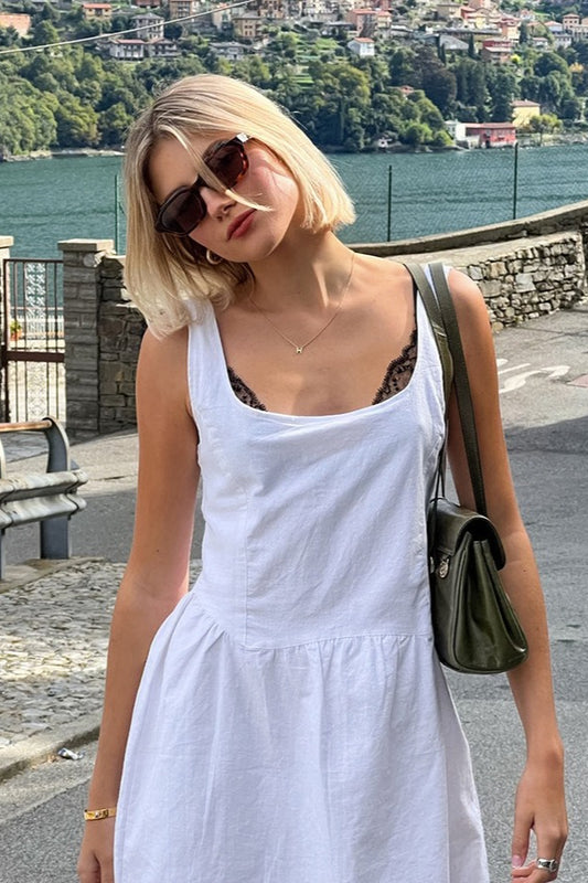 Cotton Linen A-Line Boho Dress