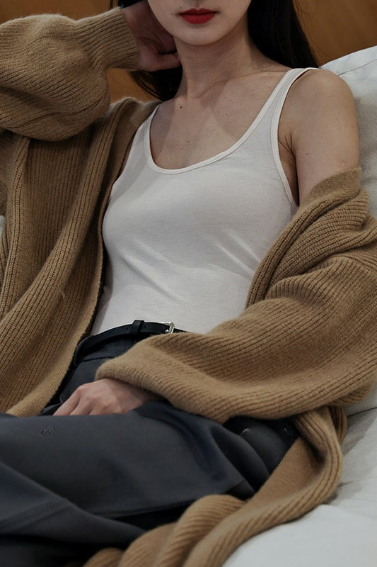 Sleeveless Wool Blend Knit Top