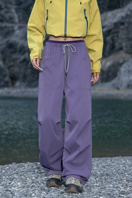 Colorful Quick Dry Cargo Wide Leg Cuffed Pants