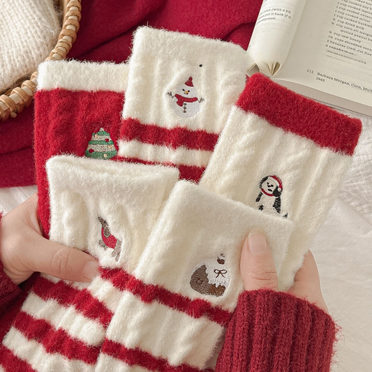 Coral Fleece Thick Warm Mid Calf Socks