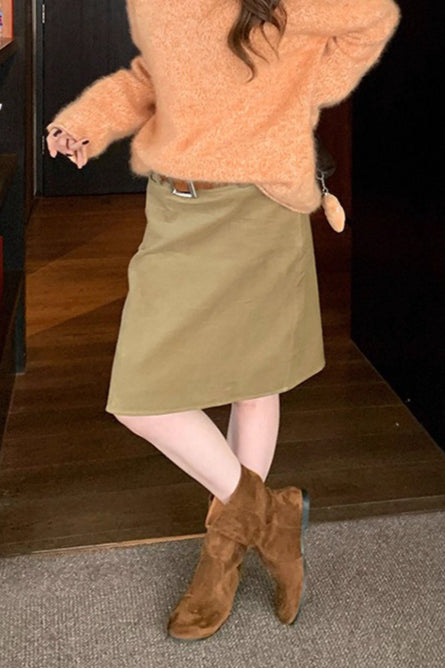 Rustic Hues Tailored Corduroy Vintage Skirt