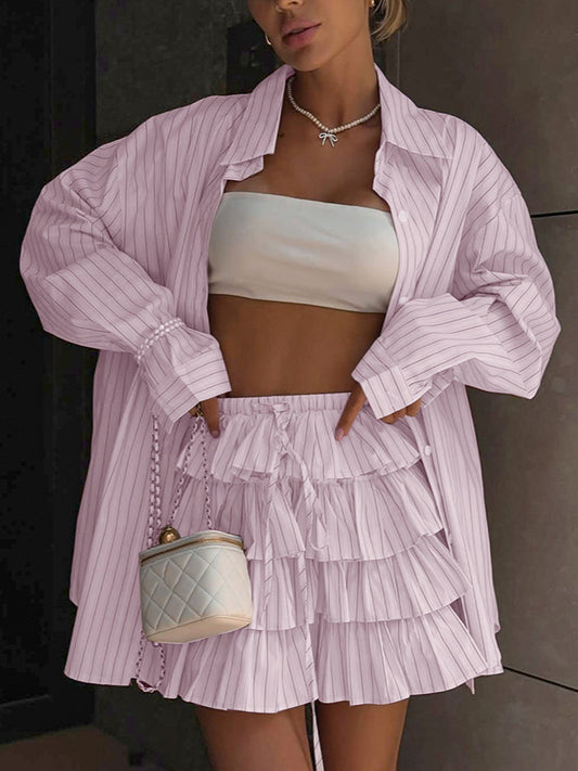 Chic Striped Blouse and Layered Blouse