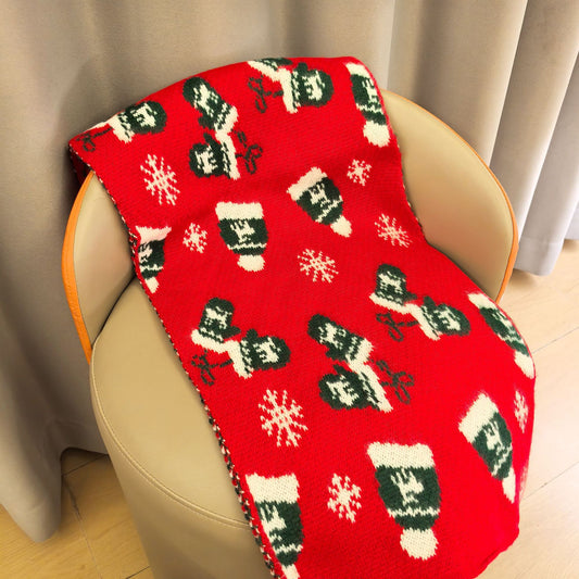 Fluffy Santa Cap Red Scarf