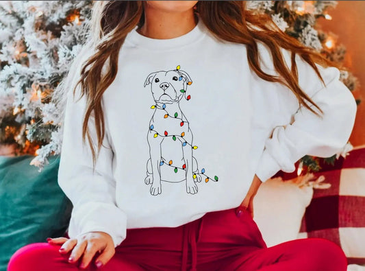 Cute Pitbull Christmas Hoodie For Girls White / S Hoodies-L