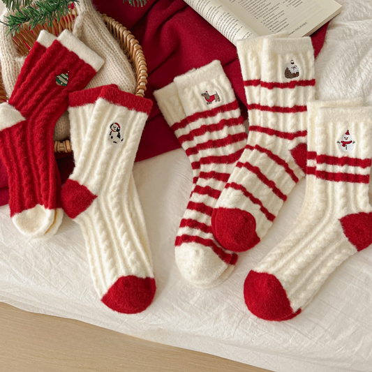 Coral Fleece Thick Warm Mid Calf Socks