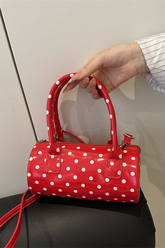 Unique Polka Dot Large Capacity Cylinder Crossbody Bag