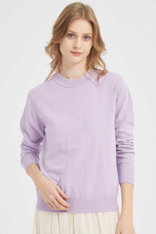 Cotton Solid Color Essential Knit Top