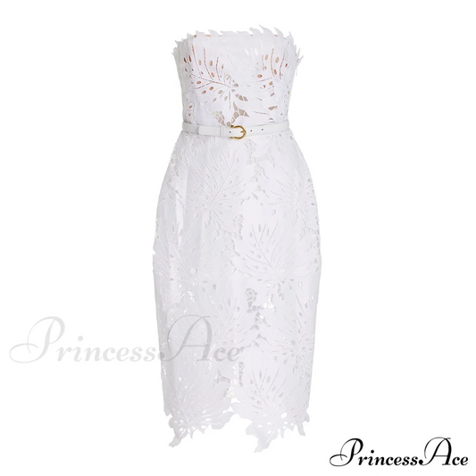 Alexa Elegant Midi Dress White / Xs