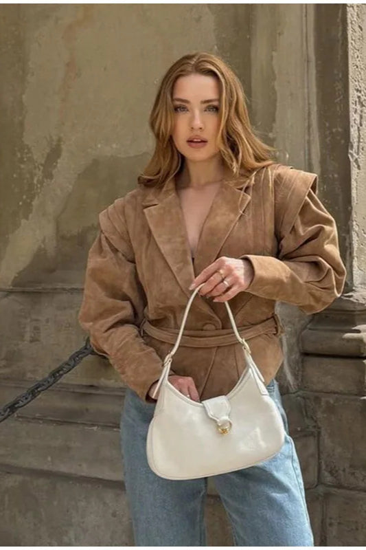 Trendy Tie Waist Short Coat