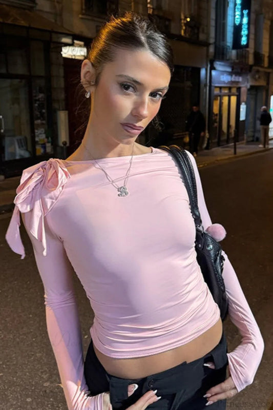 Basic Cotton Crew Neck Short Sleeve Tee Pink / S