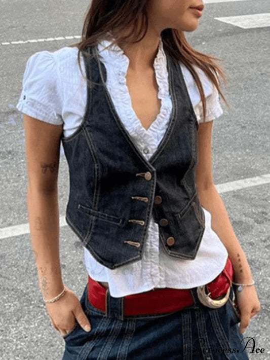 Button Up Eyelet Trendy Embroidery Midi Dress Tops&Tees