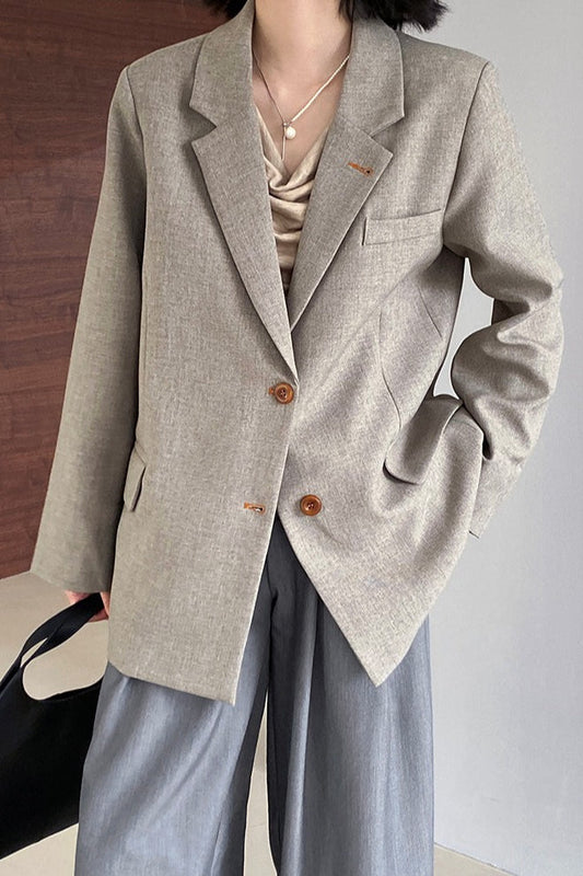 Oversized Speckled Lapel Blazer XS / Grey
