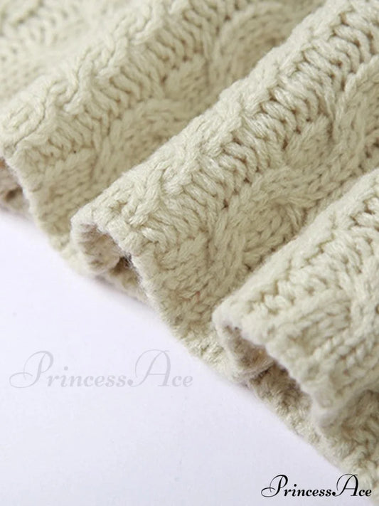 Cable Knit Graceful Bodycon Midi Dress Tank Tops&Camis