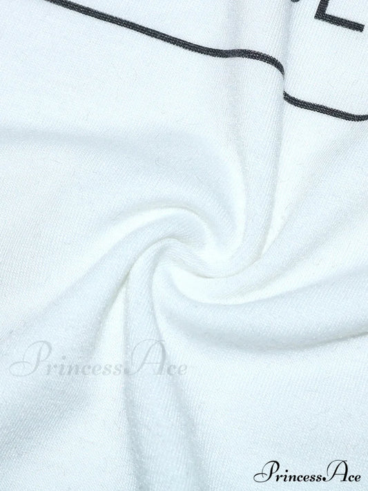 Casual Letter Graceful Print T-Shirt Tops