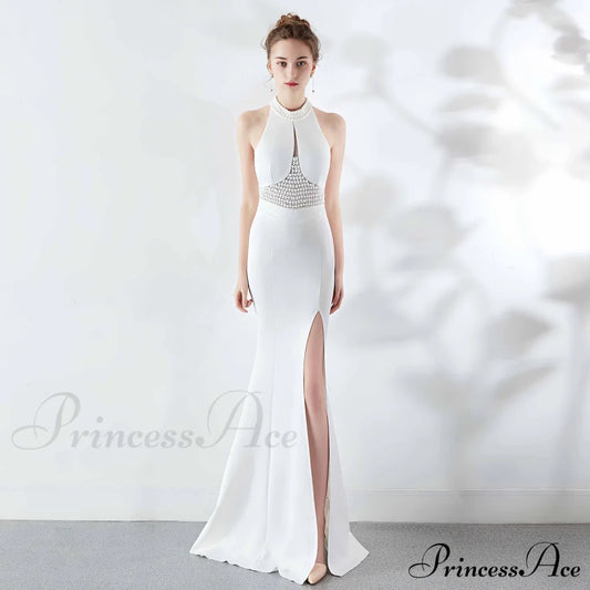 Chloe Formal Hot Stone Collar Stunning Dress - Lady Occasions