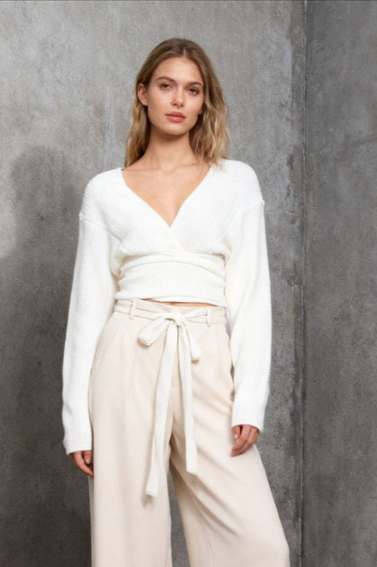 Slim Fit V-Neck Knit Top