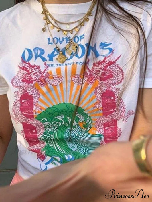 Dragon Print Backless Trendy Bodycon Crop Top