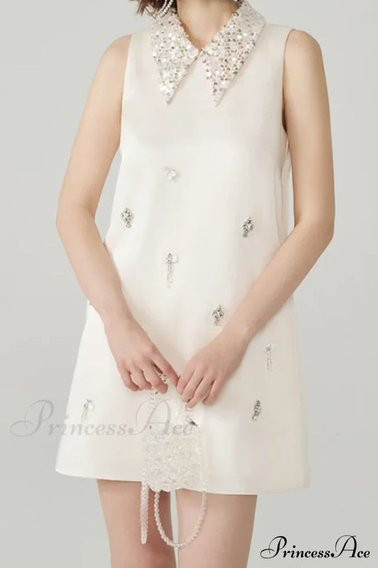 Elif Sleeveless Stylish Diamond Mini Dress