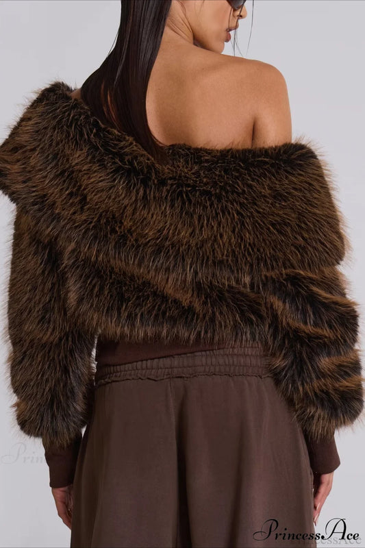 Fleece Sweatshirt Unique Design Crop Top