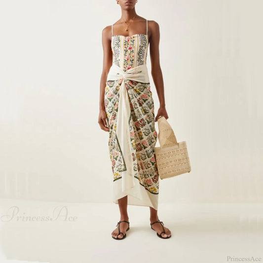 Floral One-Piece Beach Swimsuit One Piece onepiece-250223