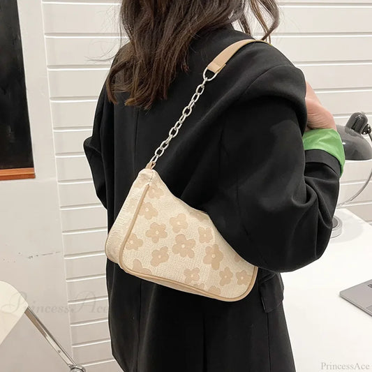 Flower Pattern Handle Underarm Shoulder Bag shoulder-250126