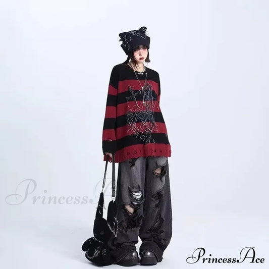 High-End Floor Length Trendy Brand Fashion Jean