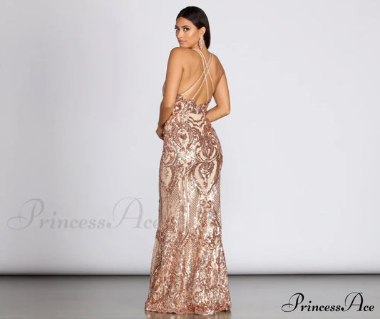 Julieanne Formal Stylish Sequin Scroll Dress S.o. Long Dresses
