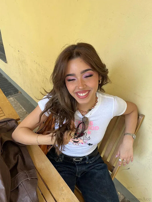 Kawaii Short Sleeve Crop Top T-shirt t-shirt-250223