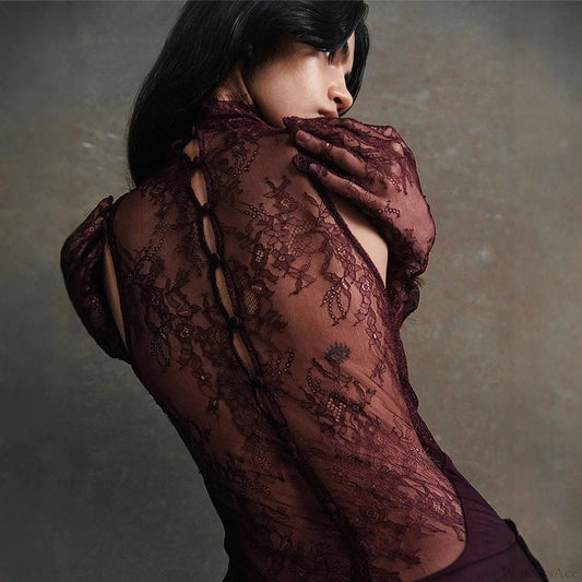 Lace Patchwork Deep V Ruched Prom Dress promdress-250223