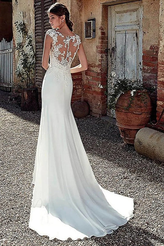 Long Sleeve Mermaid Sexy Wedding Dress weddingdress-250223