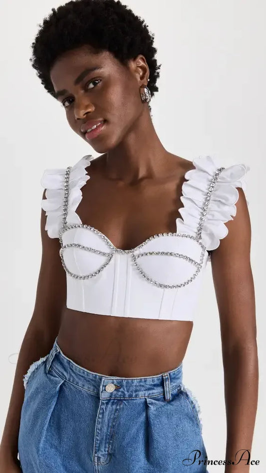 Poplin Elegant Ruffle Bustier 8 Days / 00 Xxs White