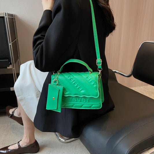 Quilted PU Leather Small Crossbody Handbag handbag-250126