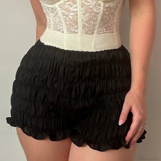 Ruched Wrap Bodycon Micro Short Black / S short-250223