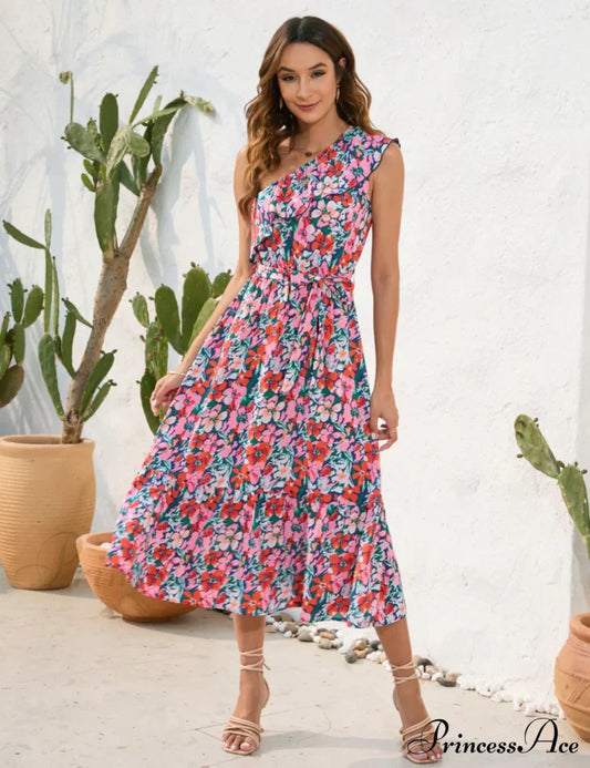 Shoulder Patterned One Dress S / Yellow