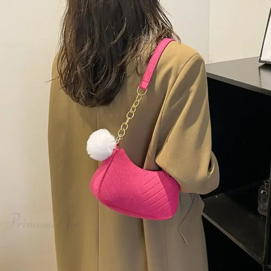 Solid Color Mini Underarm Shoulder Bag shoulder-250126