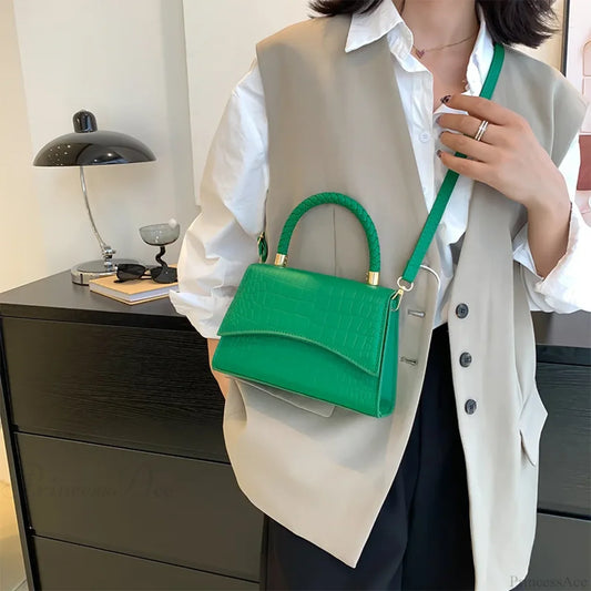 Solid Color PU Leather Designer Crossbody Handbag handbag-250126