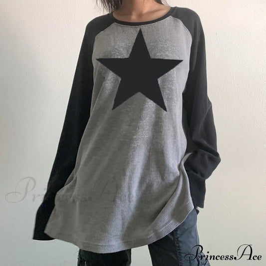 Star Print Oversized T-Shirts