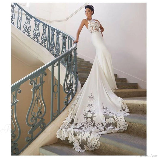 Strapless Deep V-Neck Long Train Wedding Dress weddingdress-250223