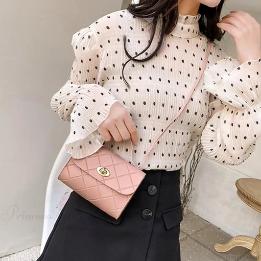 Textured Long Strap Faux Leather Crossbody Wallet Handbag Pink handbag-250126