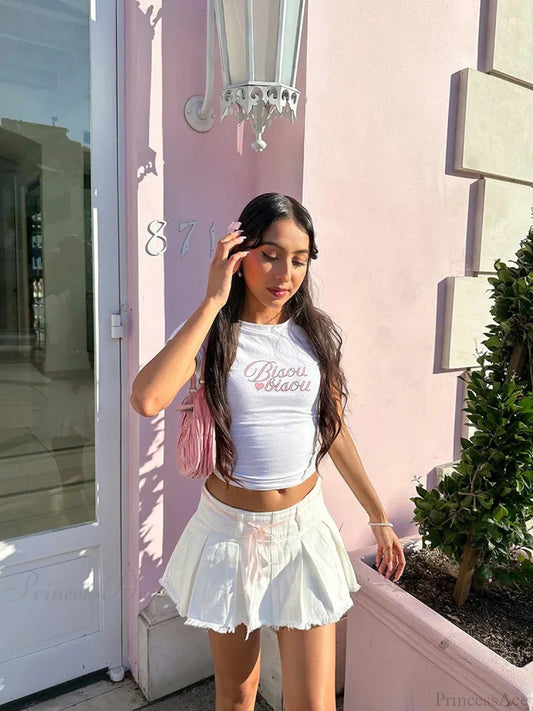 Y2k Letter Print Punk Crop Top T-shirt t-shirt-250223