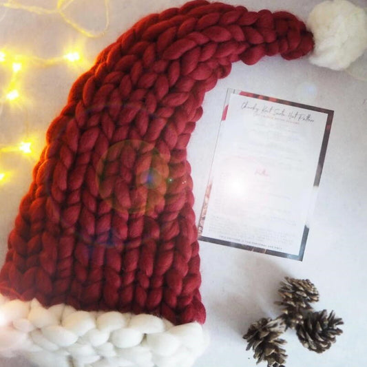 Hand Knit Santa Claus Hat