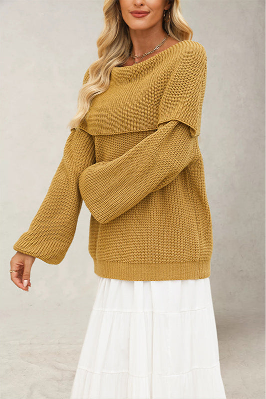 Loose Fit Off-Shoulder Knit Sweater