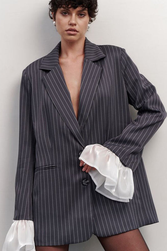 Vintage Striped Patchwork Blazer