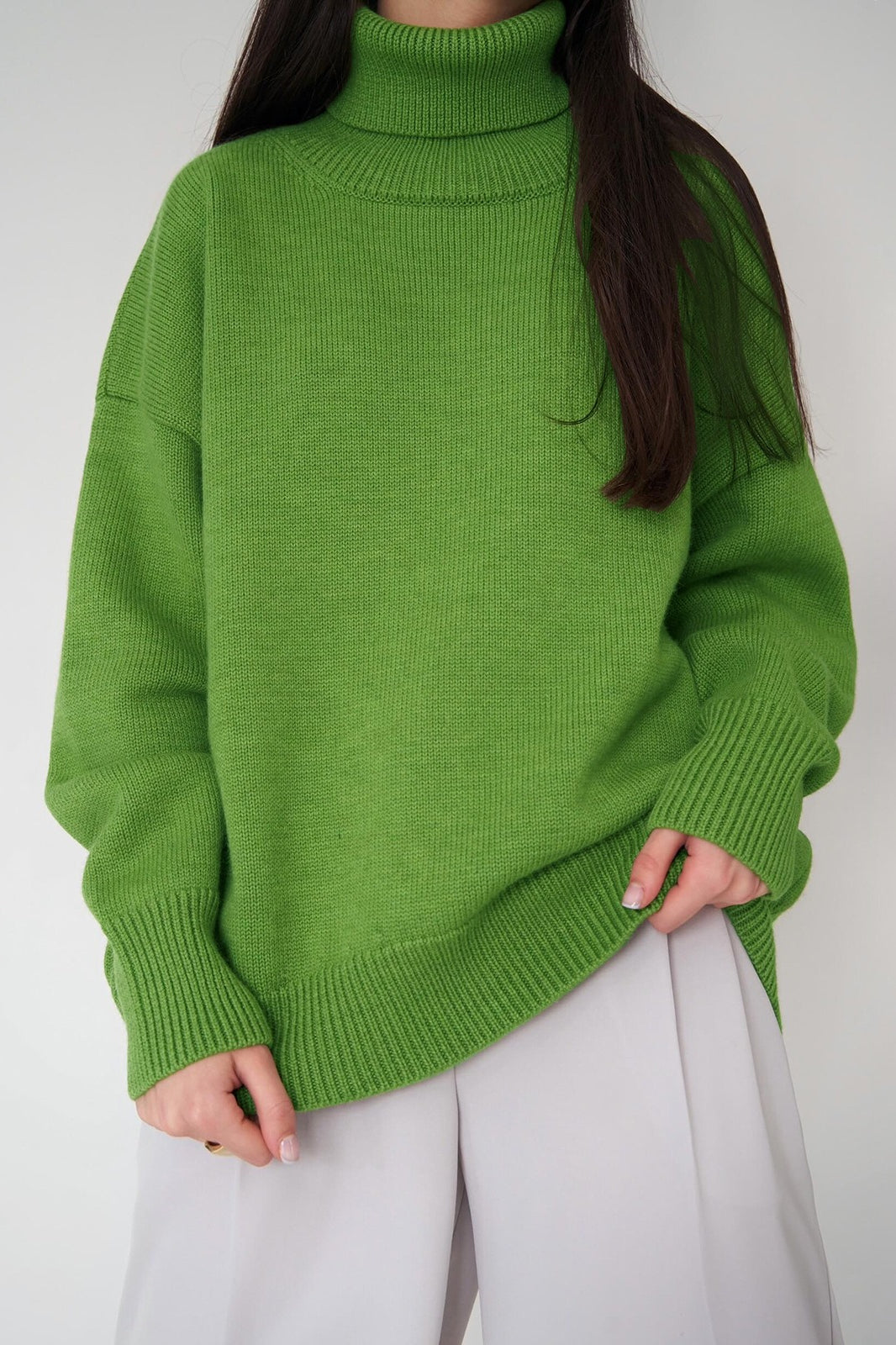 Turtleneck Loose Knit Pullover Sweater