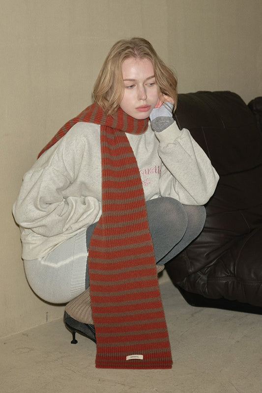 100% Pure Wool Soft Striped Scarf