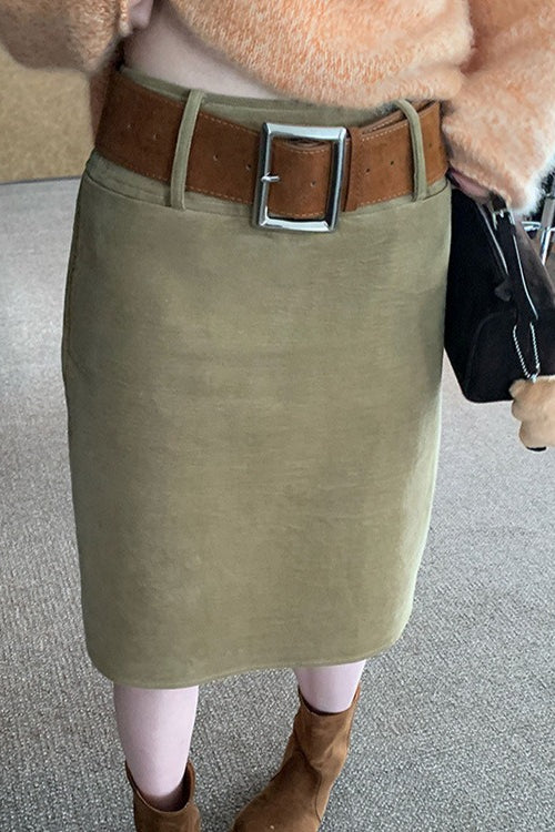 Rustic Hues Tailored Corduroy Vintage Skirt