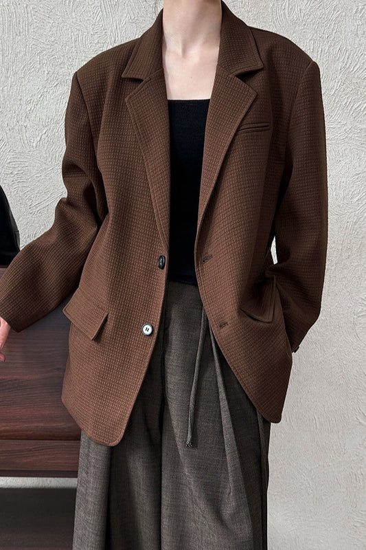 Waffle Textured Oversized Blazer
