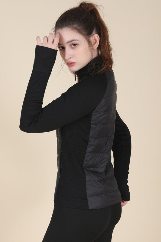 Lightweight Slim Stand Collar Down Puffer Windproof Sports Jacket