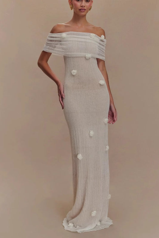 Off Shoulder Floral Maxi Dress